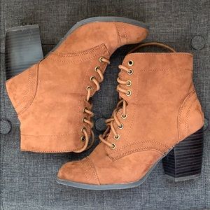 Faux Suede Brown Booties
